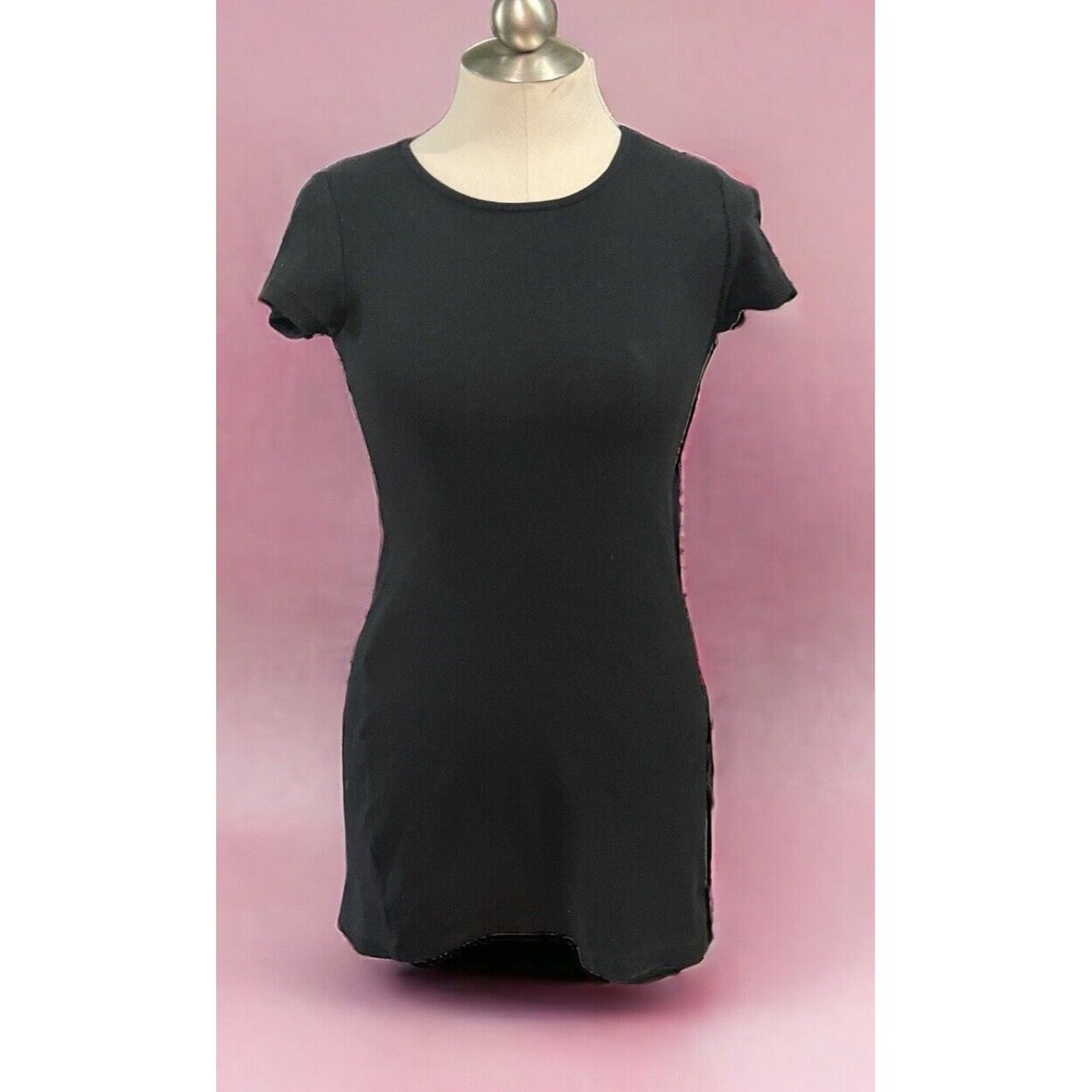 Princess Polly T-Shirt Dress Ribbed Short Sleeve Black Size 8 EUC‎